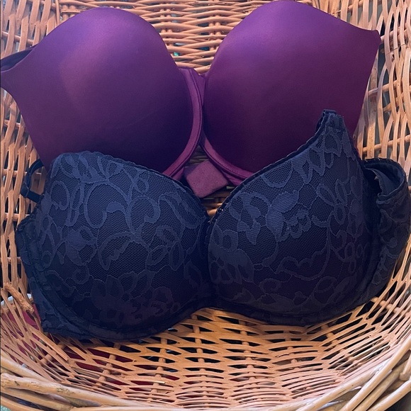 Victoria's Secret Satin and Lace Bra Set - Purple and Midnight/Navy Blue - Picture 6 of 6